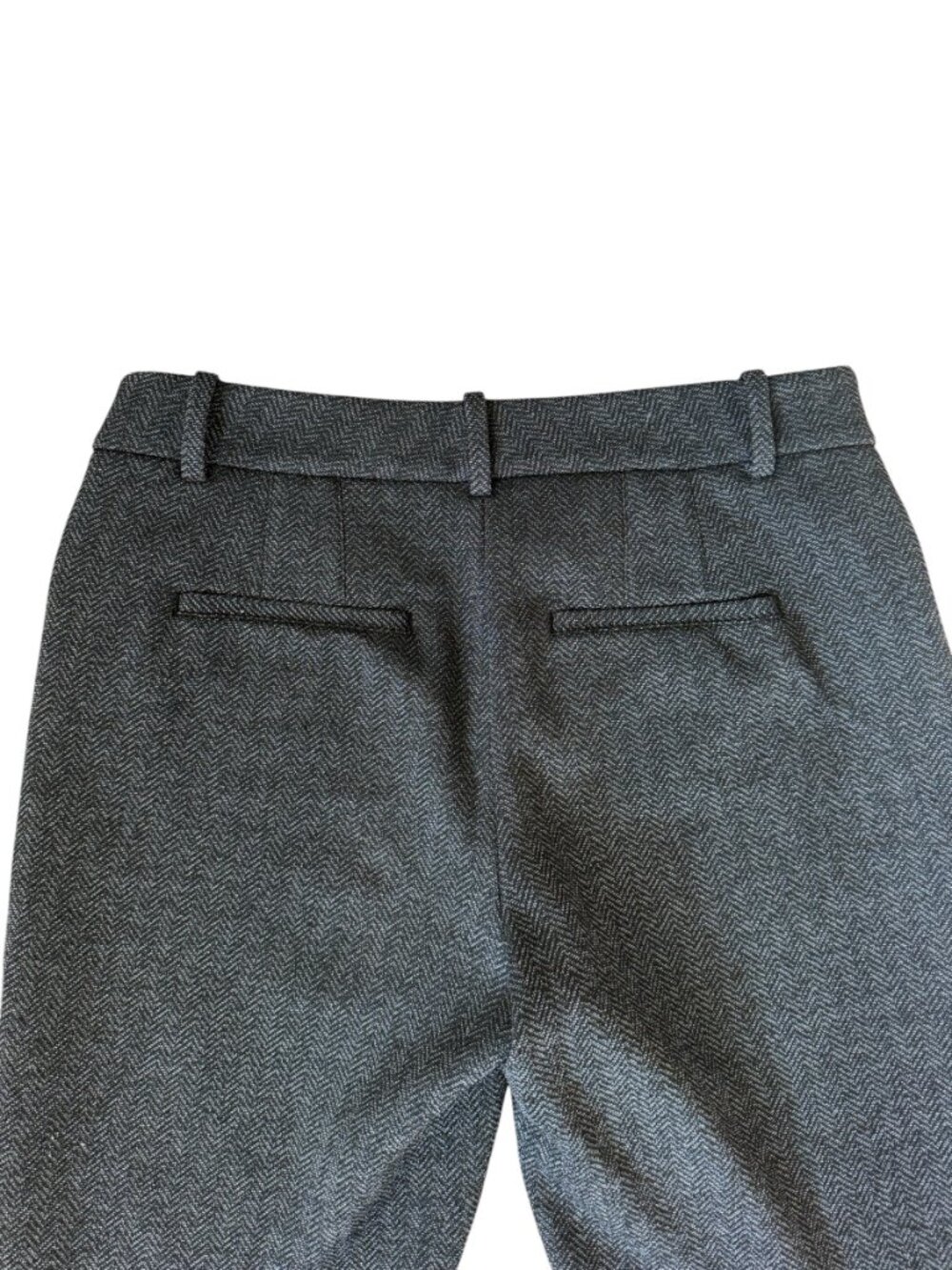 WHBM tweed slim ankle black herringbone pants with pockets women's size 4 - Picture 4 of 12